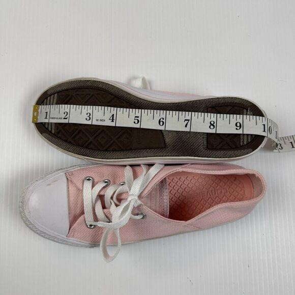 Converse Lace Up Low Top Sneakers Size 7 Women’s Pink Retro Canvas Skate - Picture 7 of 11